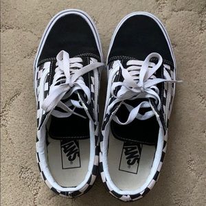 VANS Checkered b&w platform sneaker